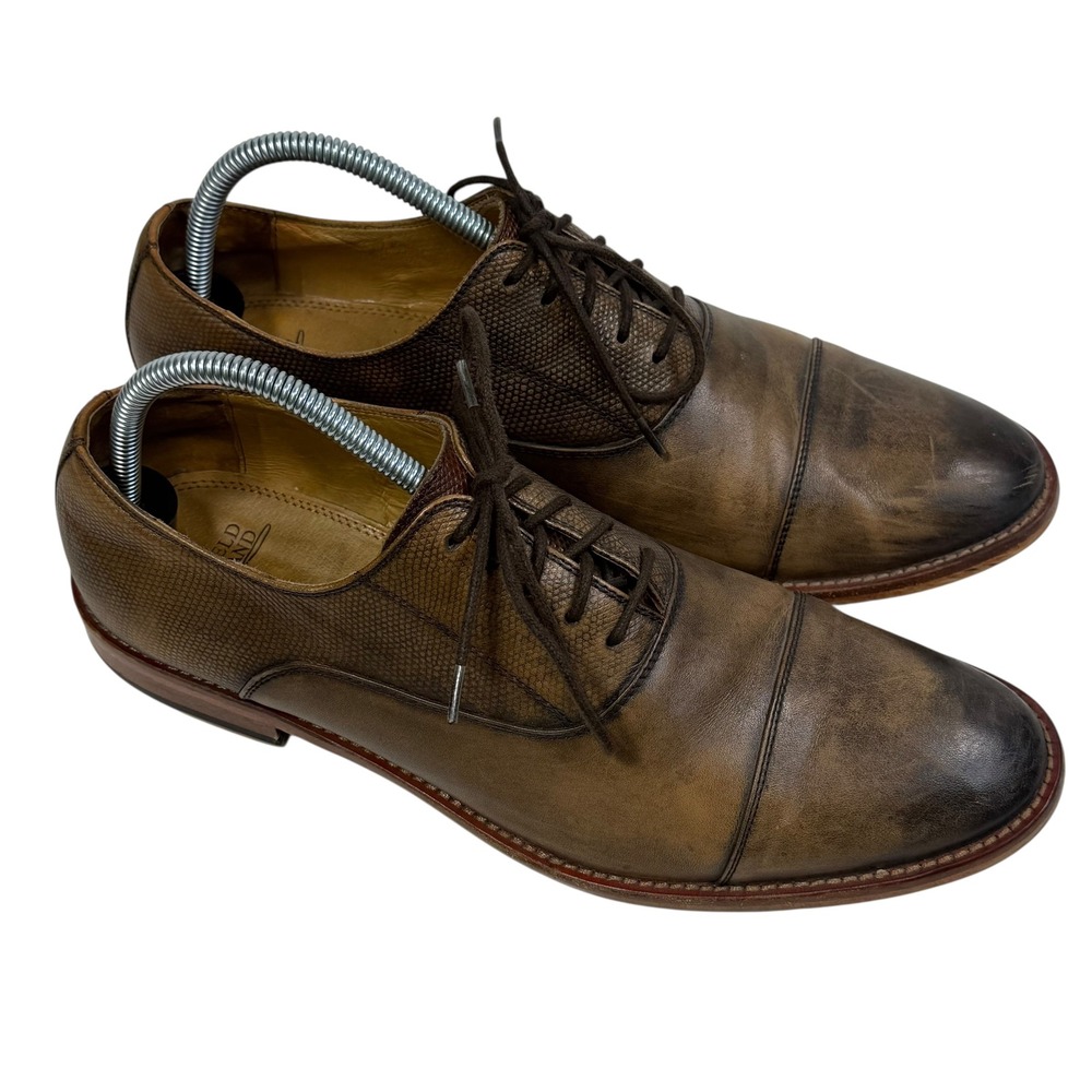 Warfield & Grand Logan Cap Toe Oxford Dress Shoes Men Brown Leather Size 9 - Picture 5 of 9
